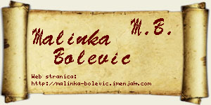 Malinka Bolević vizit kartica